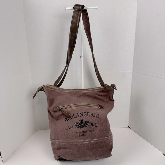 Myra Bag X Design Boho Multi Print Canvas Tote Crossbody Bag - Picture 1 of 12